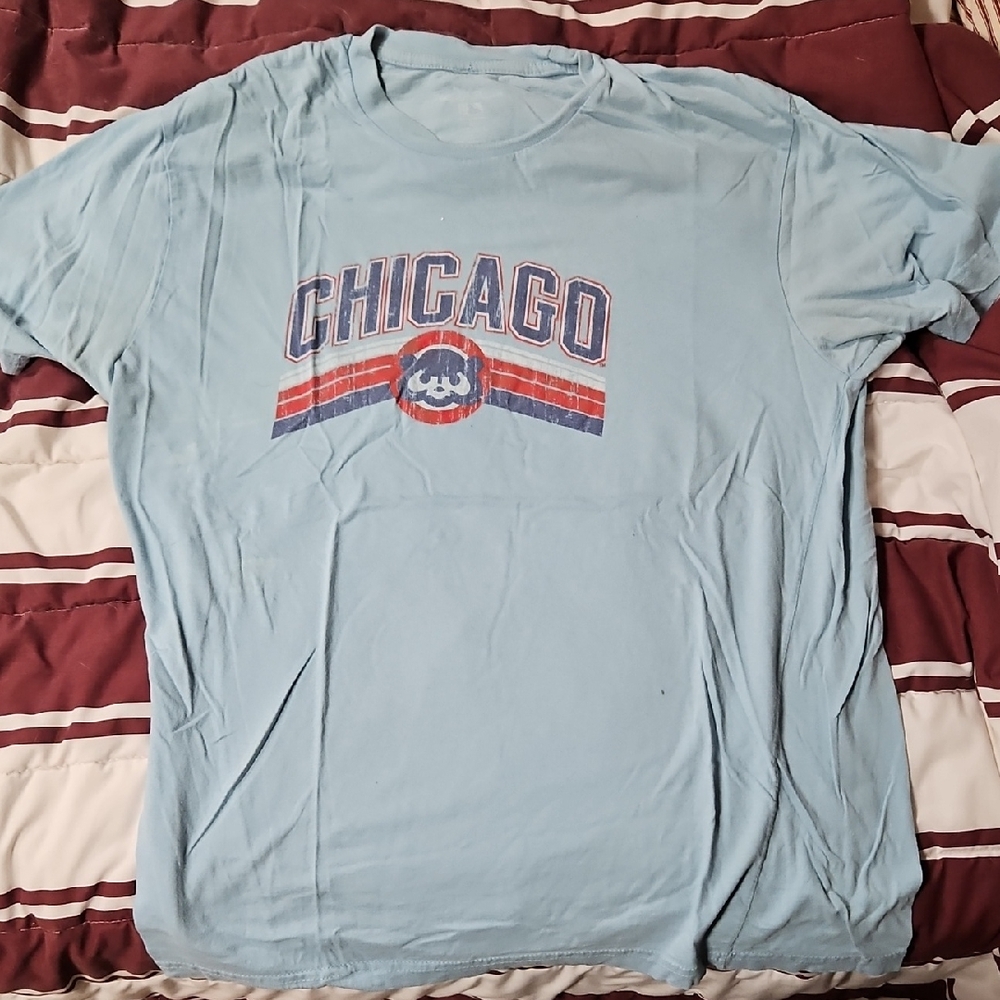 Majestic Chicago Graphic Tee - Sky Blue